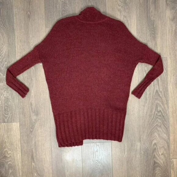 Talula Aritzia Lenox Cardigan Sweater Knit Heathered Cashmere Wool Burgundy XXS - Picture 13 of 14